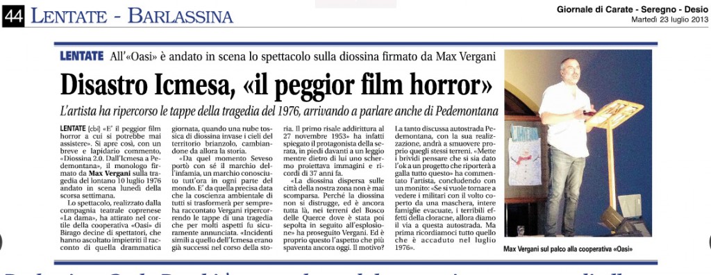 "diossina 2.0" sul Giornale di Seregno del 23/07/2013